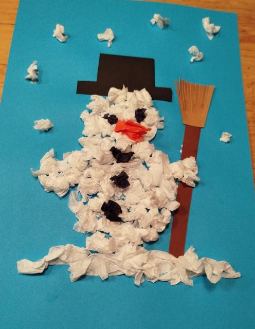 gebastelter Schneemann